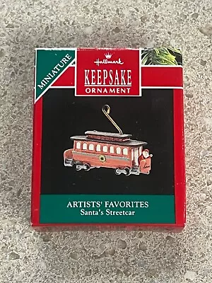 Hallmark Santa's Streetcar Miniature Train Ornament 1990 • $7.99