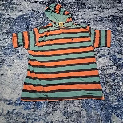 Vintage Duck Head Shirt Hoodie Stripe Orange Teal Black Logo USA • $34.99