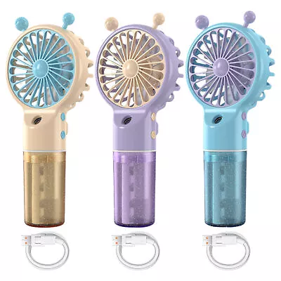 Mini Water Spray Mist Fan USB Rechargeable Handheld Portable Travel Fan Cooler • $14.43