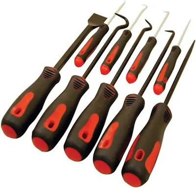 9 Piece Scraper Hook Pick Mechanic Tool Set Large Full And Small Mini Size 8424 • $53.99