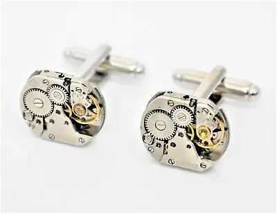 Very Small Oblong Watch Mechanism Cufflinks • £15