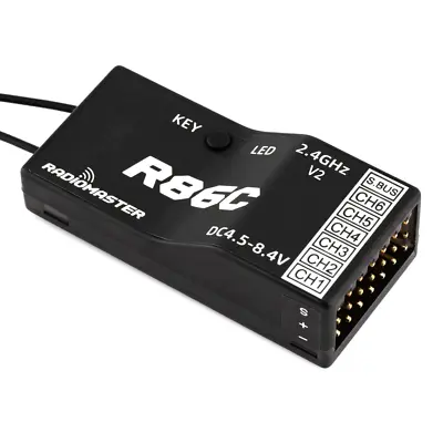 RadioMaster R86C V2 6ch Receiver For TX12 MKII & Futaba RDM-HP0157-RX-R86C-V2 • $17.98