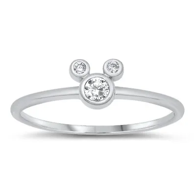 Mickey Mouse Sterling Silver Crystal Rings • $15.25