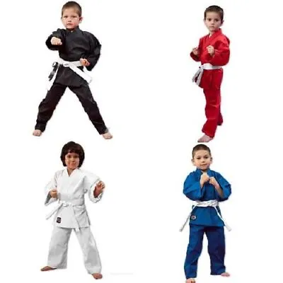 Martial Arts Karate Uniform / Gi Lightweight Student - WHITE BLACK BLUE RED • $28.99