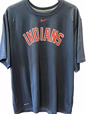 Cleveland Indians T Shirt Size XXL  Dri Fit BLUE MLB Nike • $12