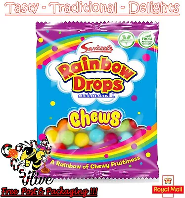 Swizzels Rainbow Drops Chews Fruit Flavour Chew Sweets Kids Party Bag - 135g • £499.97