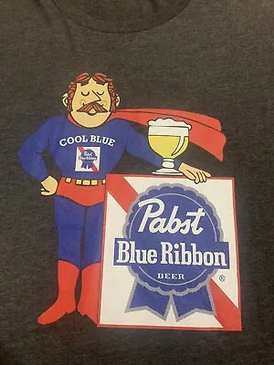 Pabst Blue Ribbon Shirt Long T-Shirt Logo Pbr Men Large Vintage Style New NWOT • $21.88