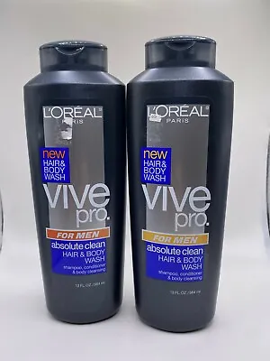 (2)  L'oreal Vive Pro For Men Absolute Clean Hair Body Wash 13 Oz Each • $49.99