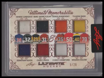 2023 Leaf Ultimate Memorabilia 8 Lundqvist Fleury Price Rask.. Etc. /25 • $44.99