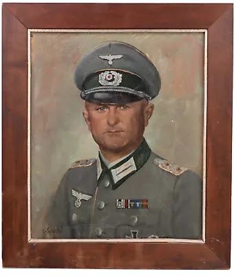 £4995 • Buy Authentic WW2 German Portrait Officer Heer Oil Painting