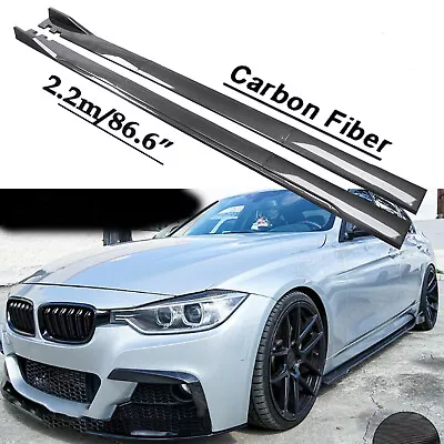 For F30 E92 E90 E36 E30 Jetta 86.6  Carbon Style Side Skirts Rocker Panel Lip • $79.99