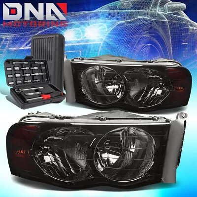 For 2002-2005 Dodge Ram 1500/2500/3500 Smoked Amber Corner Headlight Lamps+tools • $74.98