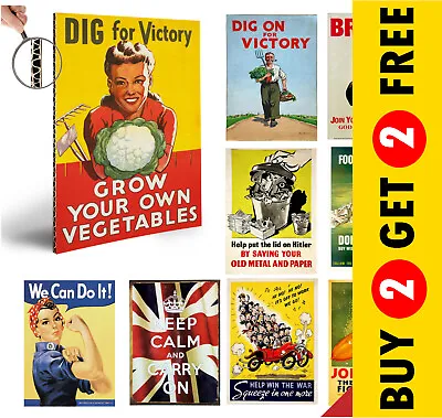 VINTAGE WW2 WAR PROPAGANDA Posters Nostalgic Wall Art A3 A4 A5 Print Home Décor • £2.19