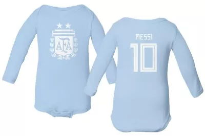 Argentina 2019 Soccer #10 Lionel MESSI Copa America Baby Long Sleeve Bodysuit • $21.99
