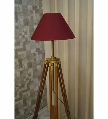 $98.84 • Buy Antique Floor Lamp Vintage Wooden Tripod Stand Home Office Decor
