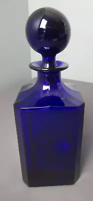 Vintage Decanter - 2 Pcs Liquor Bottle W/ Stopper - Cobalt Blue - Glass - J3 Pp • $39.93