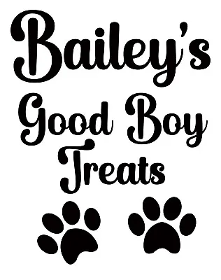 £3.15 • Buy Personalised DOG CAT PET Treat Sticker Label GOOD BOY Storage Jar Tin Treats