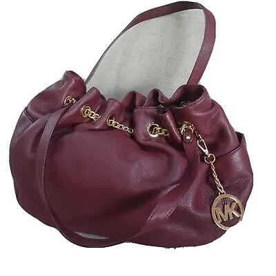 Michael Kors Shoulder Bag Bordeaux Leather W/Gold Chain  Medium Size. • $115