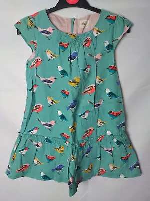 Girls Mini Boden Blue Dress With Bird Pattern Age 4-5 • £5
