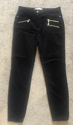 £15.99 • Buy BNWOT NEXT Black Velvet Skinny High Rise Jeans Trousers Size 14 Regular RRP £42