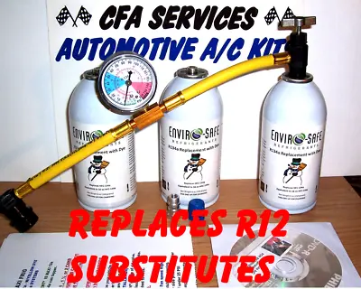 1995-OLDER AUTO A/C RECHARGE KIT ENVIROSAFE / Universal Refrigerant Replacement • $64.99