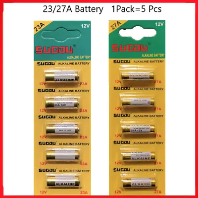 X5/10 23A 27A A23 A27 23 12V Alkaline Battery For Garage Car Remote Alarm • $5.21