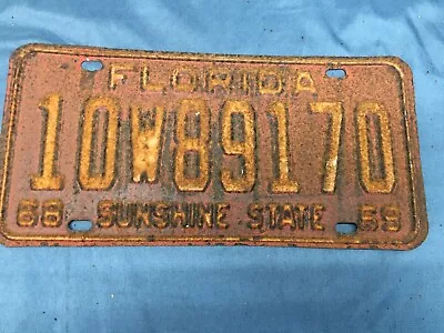 Vintage 1968/69 Clay County Florida License Plate Sunshine State 10w89170 • $23.99