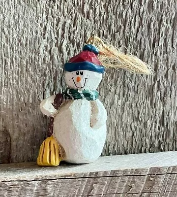 Eddie Walker * Midwest Of Cannon Falls * Mini Snowman With Broom Ornament • $15