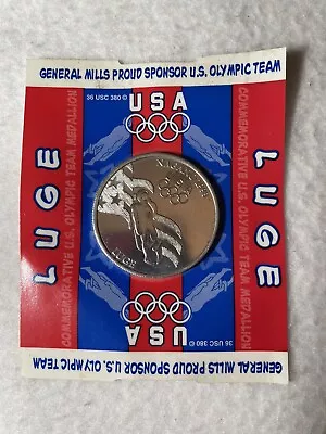 USA Commemorative Luge Olympic Medallion Coin Nagano 1998 - New - General Mills • $7