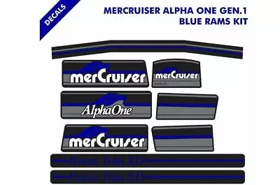 Decals Sticker MerCruiser Alpha One Gen 1 Out Stern Drive Blue Rams 37-13682A90 • $19.50