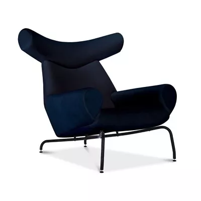 Replica Hans Wegner Ox Chair | Black Velvet • $1499