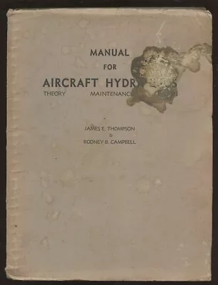 Old 1942 Wwii Era Manual For Aircraft Hydraulics Maintenance Design Bendix Pesco • $18