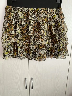 £8 • Buy Next Animal Print Chiffon Tiered Skirt Size 14
