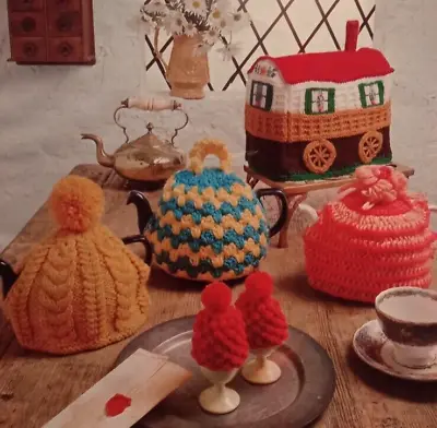 £1.49 • Buy Vintage Knitting/Crochet Pattern**Set TEA & EGG COSY**Caravan, Cable Design Etc