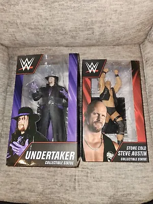 PCS Statue Figure Lot Undertaker & Stone Cold Steve Austin SEALED 11.5in WWE WWF • $149.99