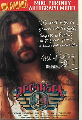 1997 Small Print Ad Of ProMark Drumsticks W Mike Portnoy Of Dream Theater • $9.99