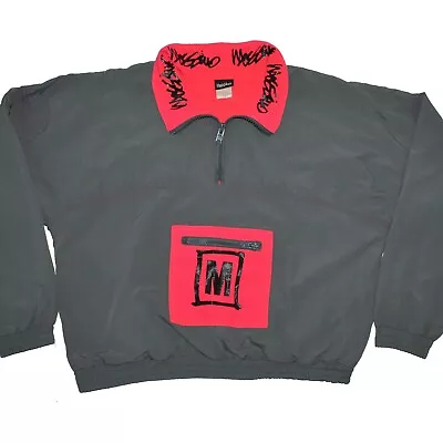 Vintage MOSSIMO Windbreaker Jacket Men's Size Large Gray Pullover Anorak • $59.95