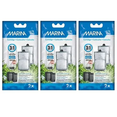 Marina I110 / I160 Replacement Filter Cartridge 3 PACKS OF 2 Internal Fish Tank • £12.82