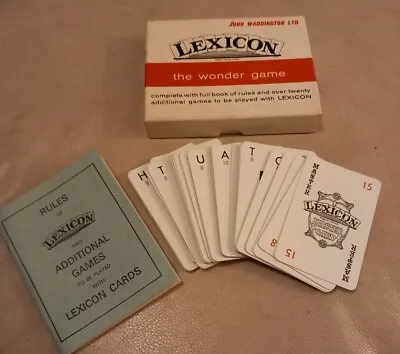 Vintage Waddingtons Lexicon Card Set And Instruction Book In Great Condition • £7.50