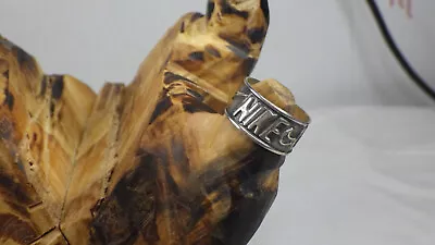 Vintage Sterling Silver 925 Ring Nike Wide Band Logo • $54