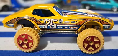 Loose-2011 Hot Wheels  Thrill Racers MONSTER CORVETTE STINGRAY (Yellow) • $5.99