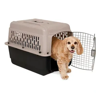 28 Inch Length Dog Kennel Plastic Crate Travel Pet Cage Gray 28x20x21 Inches • $58.99
