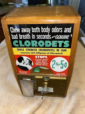 Chloridets Clorets Victor Vending Baby Grand Nickle Gumball Machine Orig Key Gum • $400