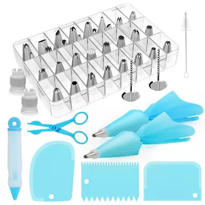 42pcs Cake Decorating Kit Baking Tool Set Cream Scraper Icing Piping Bag Nozzle • £12.90