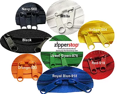 £8.46 • Buy 4.5mm YKK Zipper With Double Pull- Head To Head Sliders Made In USA