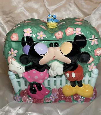 Disney Store “Disney’s Kiss” Mickey Mouse & Minnie Mouse Kissing Cookie Jar • $45.95