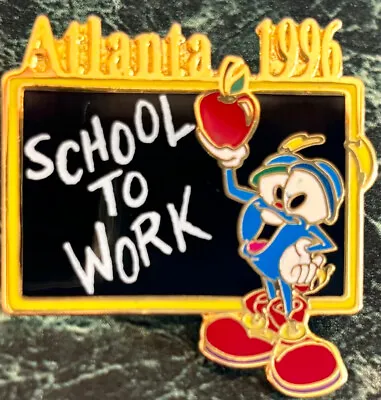 School To Work Izzy Olympic Pin Atlanta 1996 Olympic Games Imprinted New Sealed • $12.50