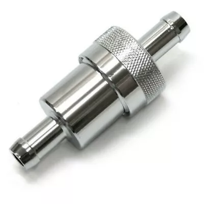 Fuel Filter 3/8  Inlet & Outlet Chrome W/ Bronze Element FREE SHIPPING • $11.95