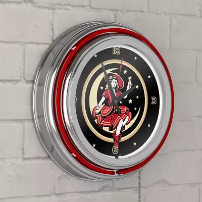 14  Miller High Life 'Girl In The Moon' Vintage Neon Wall Clock Pub Garage Cave  • $109.15