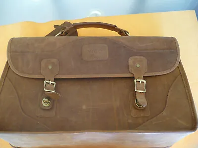 Orvis Briefcase Saddle Tan Leather Military Style Messenger Bag Circa 1990's  • $195